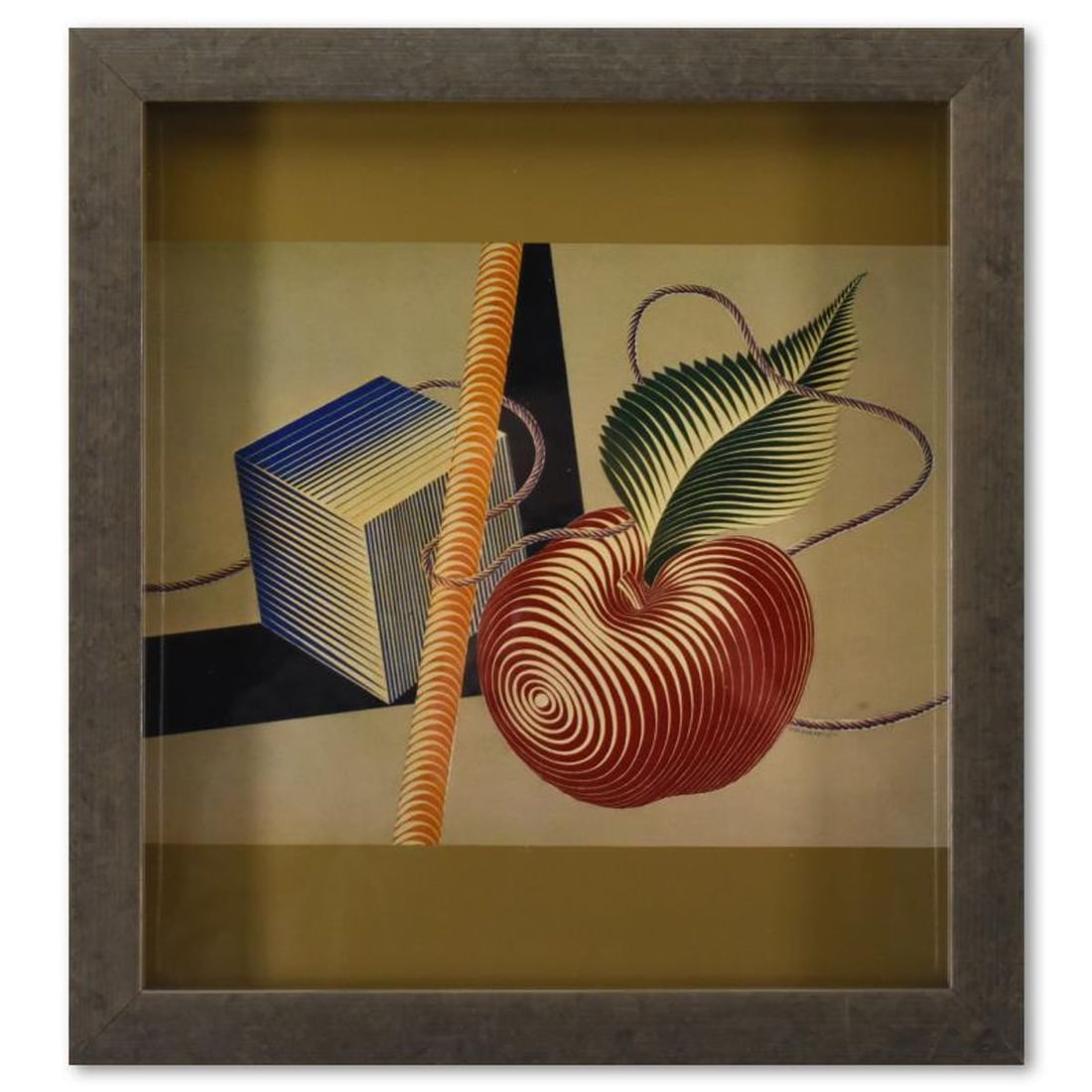 Victor Vasarely (1908-1997), "Etude Lineaire de la serie Graphismes 3" Framed 1977 Heliogravure: Etude Lineaire de la serie Graphismes 3 is a heliogravure print on paper, published in 1977, by Victor Vasarely (1908-1997). This piece comes custom framed, with a letter of authenticity and with a 19