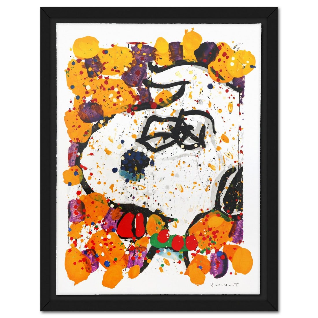 Tom Everhart- Hand Pulled Original Lithograph "Squeeze The Day-Wednesday": Artist: Tom Everhart. Medium: Hand Pulled Original Lithograph. Title: Squeeze The Day-Wednesday. Size: 38" x 29". Measures approx. 43" x 34" (framed). Signature: Hand signed and numbered. Certificate 