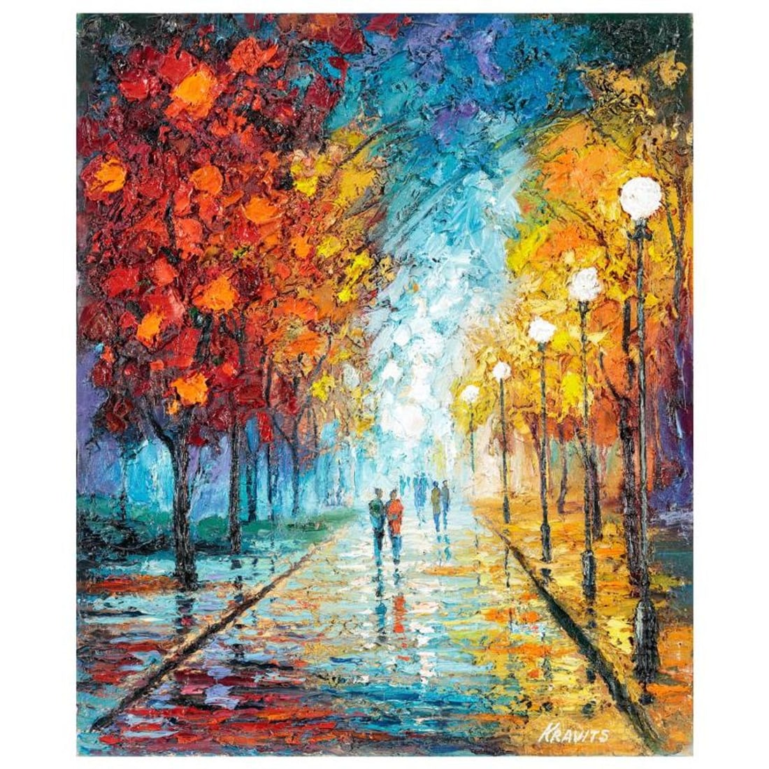 Kravits, Original Oil Painting on Canvas, Hand Signed with Letter Authenticity.: This is an original oil painting on stretched canvas by Kravits, hand signed by the artist. Includes Letter of Authenticity. Measures approx. 20" x 24" (image).