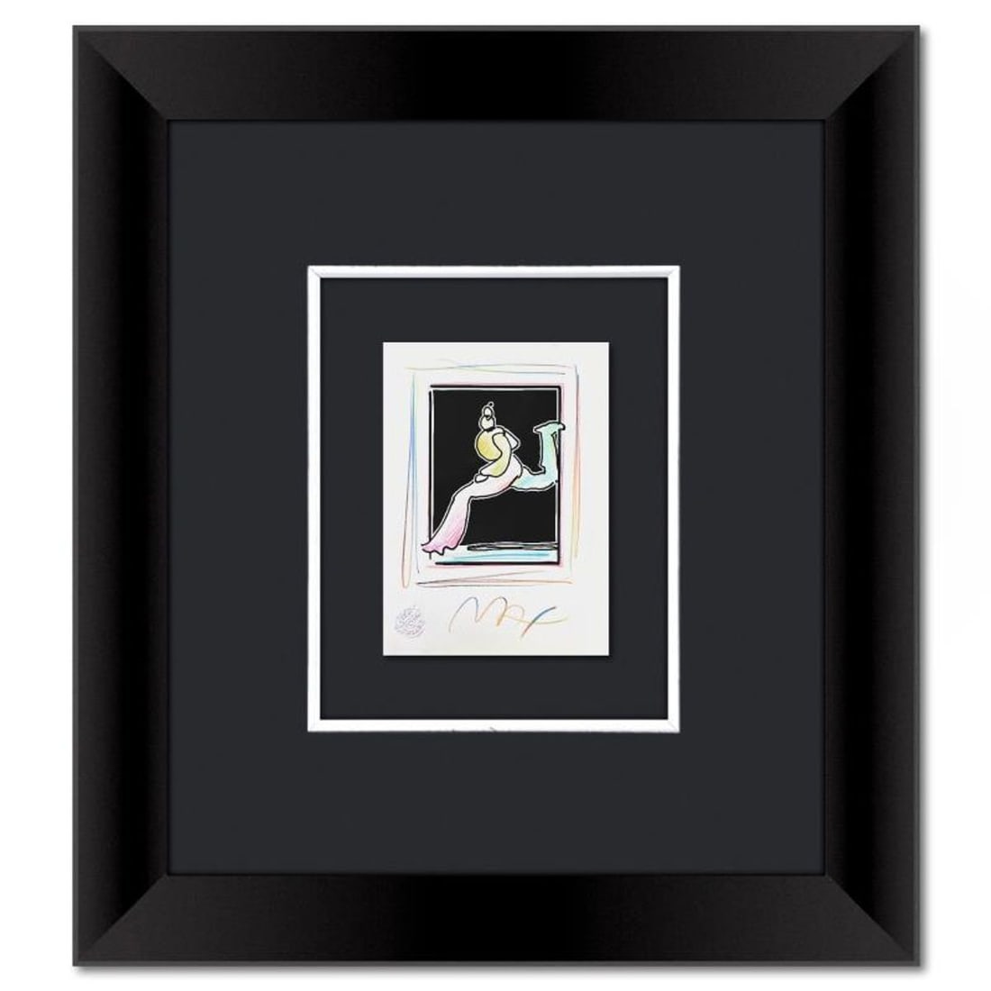 Peter Max, Framed One-of-a-Kind Mixed Media, Hand Signed with Registration Number Certifying (1 of 2)