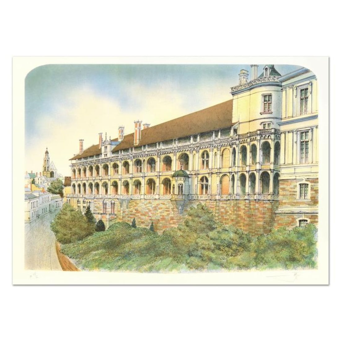 Rolf Rafflewski, "Chateau" Limited Edition Lithograph, Numbered and Hand Signed.: Chateau is a limited edition lithograph on paper by Rolf Rafflewski, numbered and hand signed by the artist! Measures approx. 29.5" x 21" (border). 27" x 19" (image). Reference#: 93266.