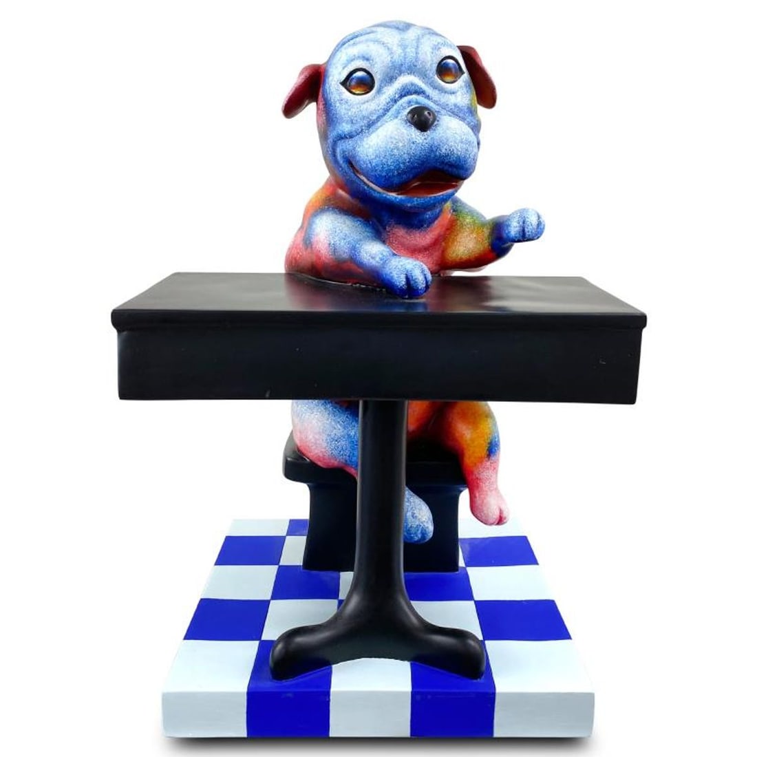 Wang, "Back to School Blues" Hand Painted Limited Edition Resin Sculpture, Numbered 12/99, Hand: Back to School Blues is a hand painted limited edition, dimensional art, resin sculpture by Wang. This piece is numbered 12/99 and hand signed in verso. Includes Letter of Authenticity. Measures