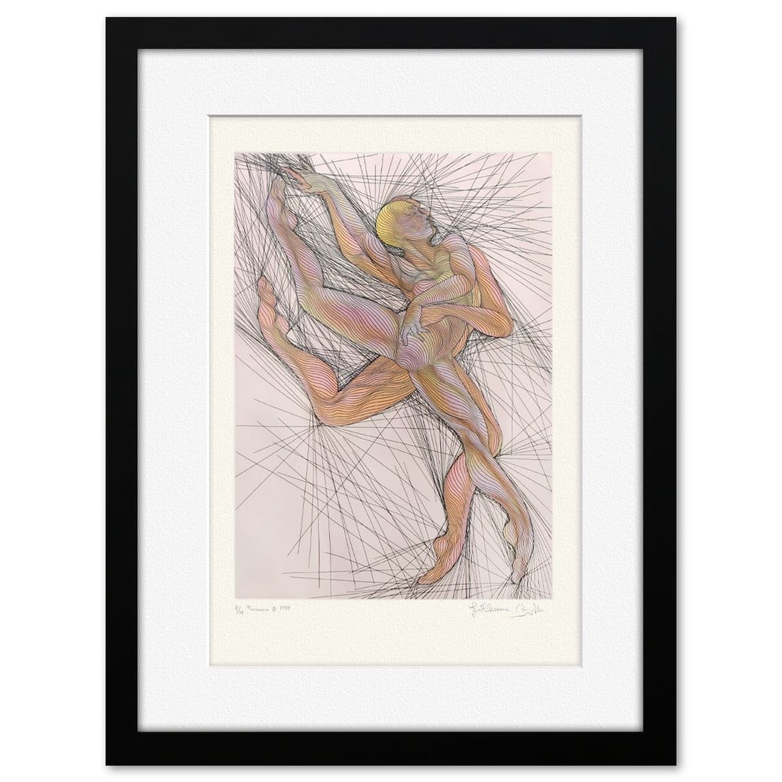 Guillaume Azoulay- Original Etching: Artist: Guillaume Azoulay. Medium: Original Etching. Size: 24" x 16". Measures approx. 33" x 25" (framed). Signature: Hand signed and numbered. Additional: 11/75. Reference#: 10083.