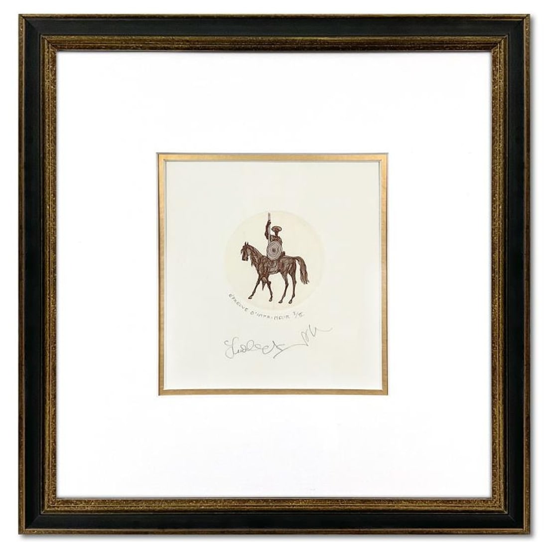 Guillaume Azoulay, "Don Quixote" Framed Limited Edition Etching, Numbered I/II and Hand Signed with (1 of 2)
