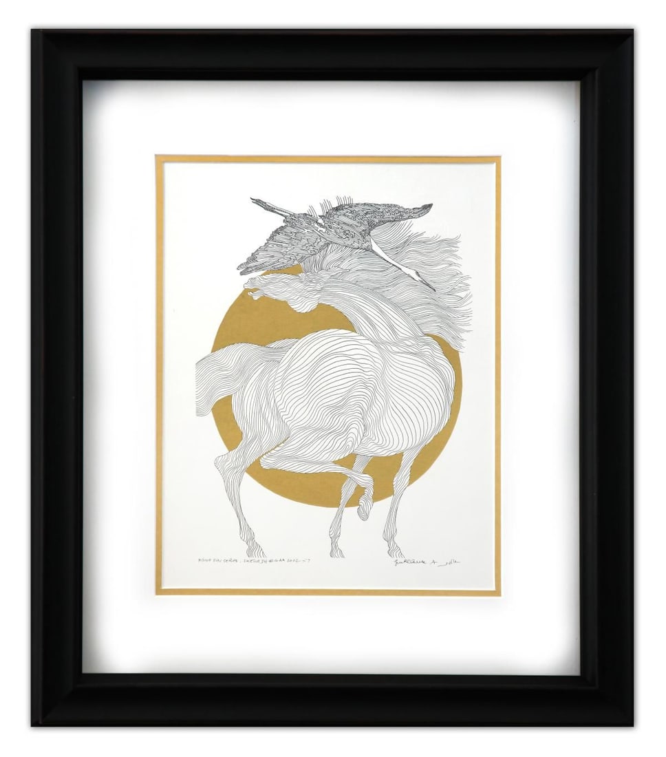 Guillaume Azoulay- Original Sketch: Artist: Guillaume Azoulay. Medium: Original Sketch. Size: 14" x 11". Measures approx. 22" x 19" (framed). Signature: Hand Signed and Numbered by the artist. Certificate of Authenticity: Is included.