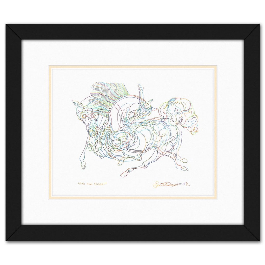 Guillaume Azoulay- Original Drawing "ESSAI MKCI": Artist: Guillaume Azoulay. Medium: Original Drawing. Title: ESSAI MKCI. Size: 11" x 14". Measures approx. 18.5" x 21.5" (framed). Signature: Hand signed. Certificate of Authenticity: Is included. Refe