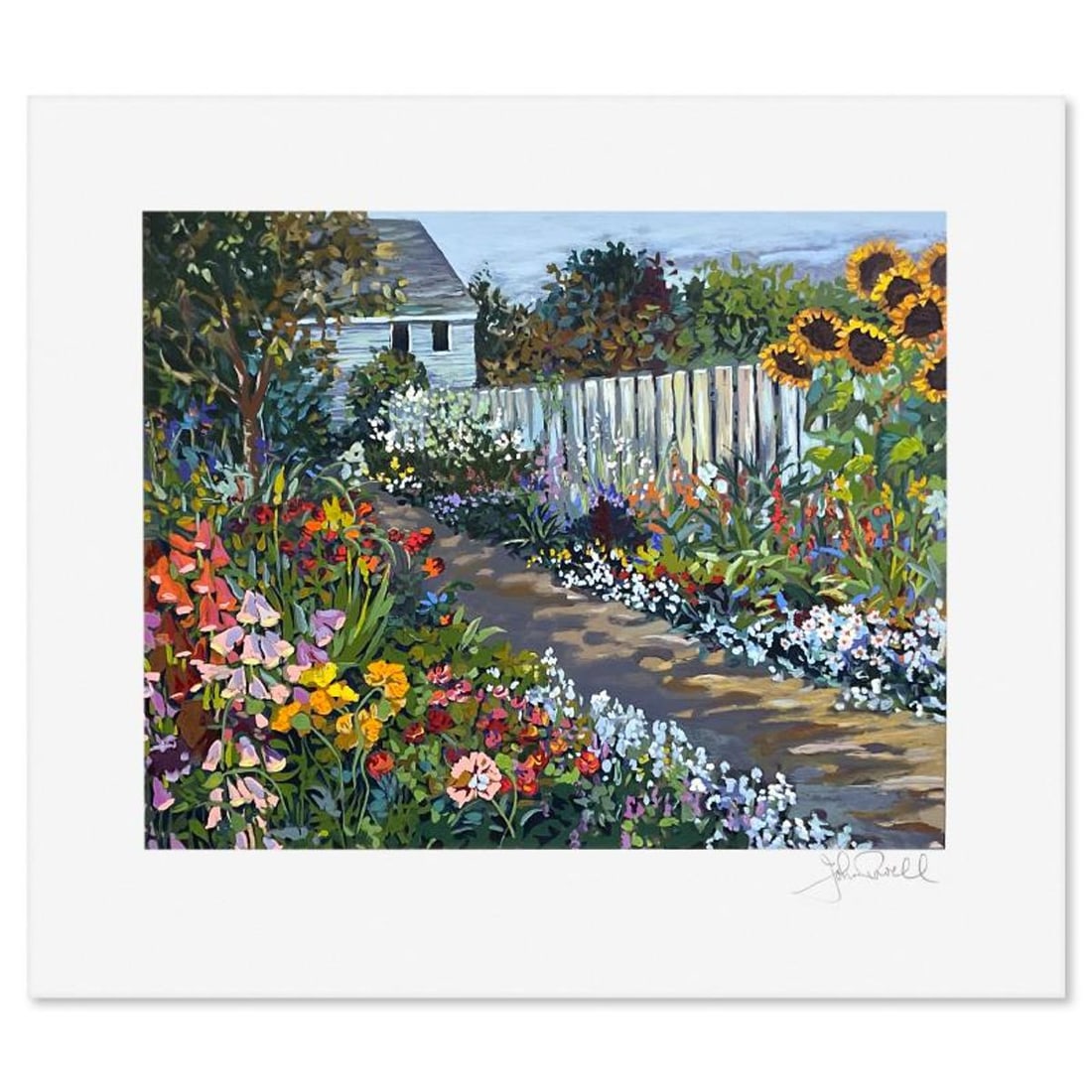 John Powell, "Country Path" Limited Edition Printer's Proof Serigraph, Numbered and Hand Signed with: Country Path is a limited edition printer's proof serigraph on paper by John Powell, numbered and hand signed by the artist. Includes Letter of Authenticity. Measures approx. 16" x 18" (border), 11"