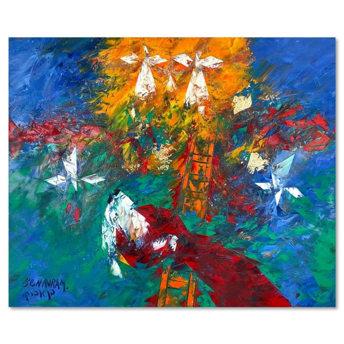 Ben Avram, Original Oil Painting on Canvas, Hand Signed with Letter of Authenticity.: This is an original oil painting on stretched canvas by Ben Avram, hand signed by the artist. Includes Letter of Authenticity. Measures approx. 24" x 20" (image).