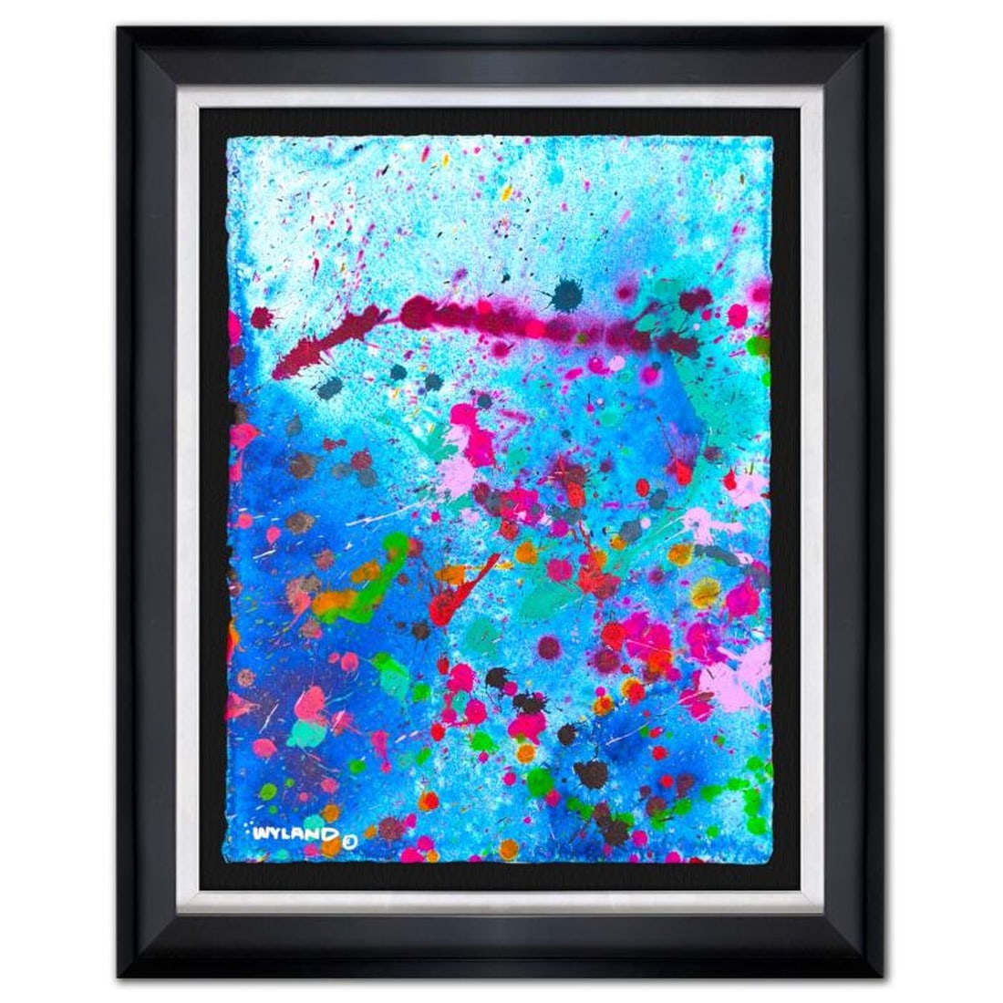 Wyland, "Untitled Abstract" Framed Original Painting on Paper, Hand Signed with Letter of: This is an original watercolor painting on paper by Wyland, hand signed by the artist. This piece comes custom framed. Includes Letter of Authenticity. Measures approximately 38.5" x 31" x (framed), 3
