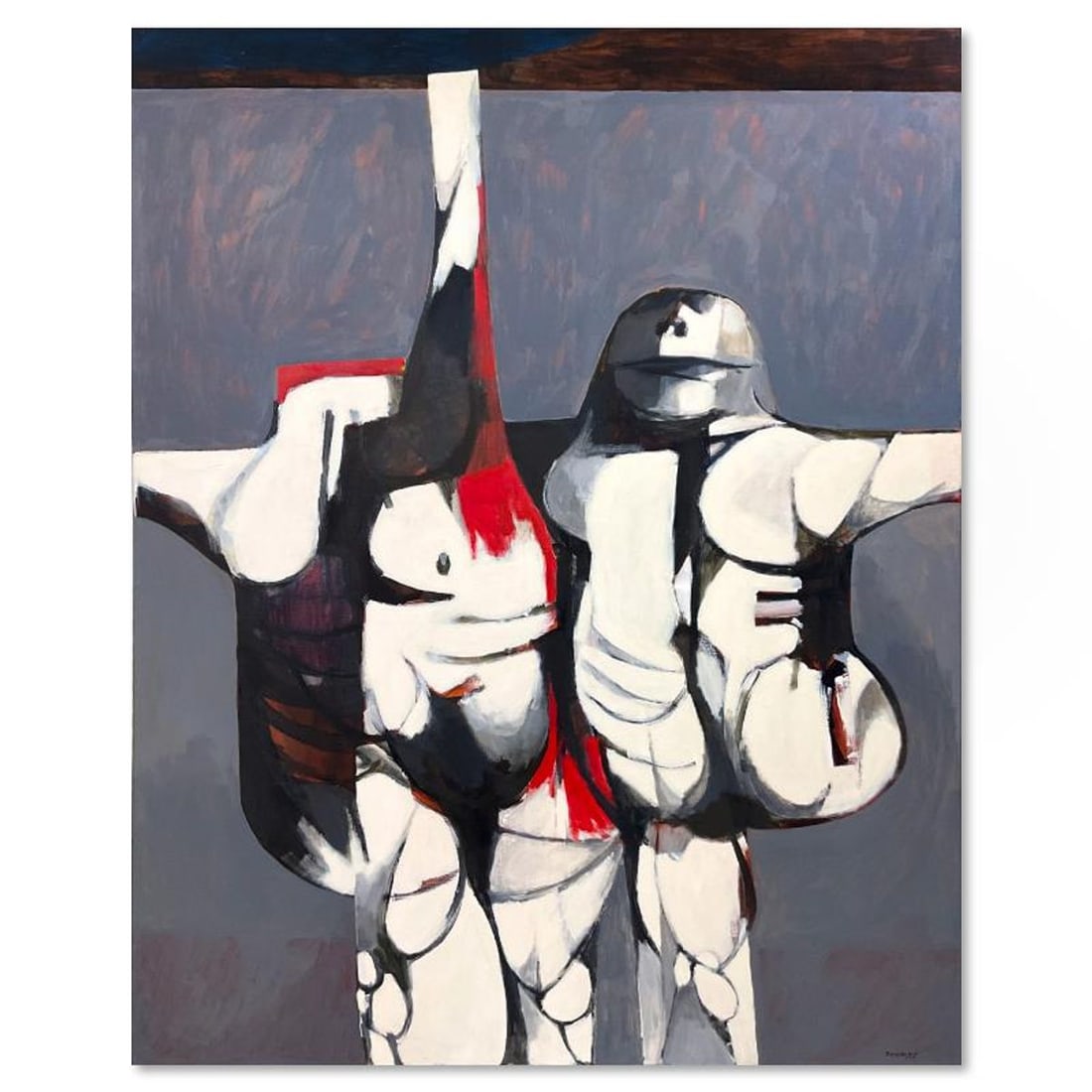 Milton Berwin (1925-2023), Original Painting on Canvas (60" x 48"), Dated 1967 and Hand Signed with (1 of 2)