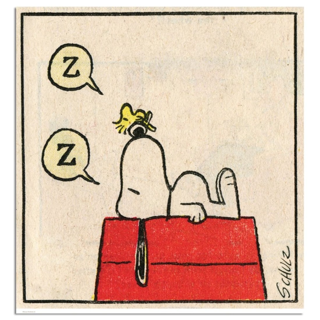 Peanuts, "Zz" Hand Numbered Limited Edition Fine Art Print with Certificate of Authenticity.: A vibrant and striking edition portraying the simple yet emotive art of Charles. M. Schulz, creator of PEANUTS . You'll love the color, it really POPS in person! It looks incredible on the wall and wi