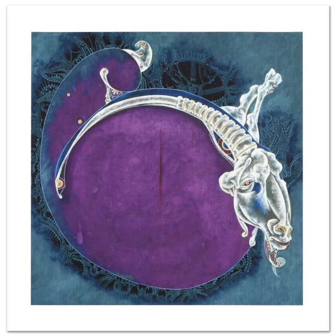 Lu Hong, "Aries" Limited Edition Giclee, Numbered and Hand Signed with COA.: The zodiac is a phenomenological study, formed by coordination between 12 specific constellations in space and birth of one specific human being in time, contrasting 12 signs that guide the meditation