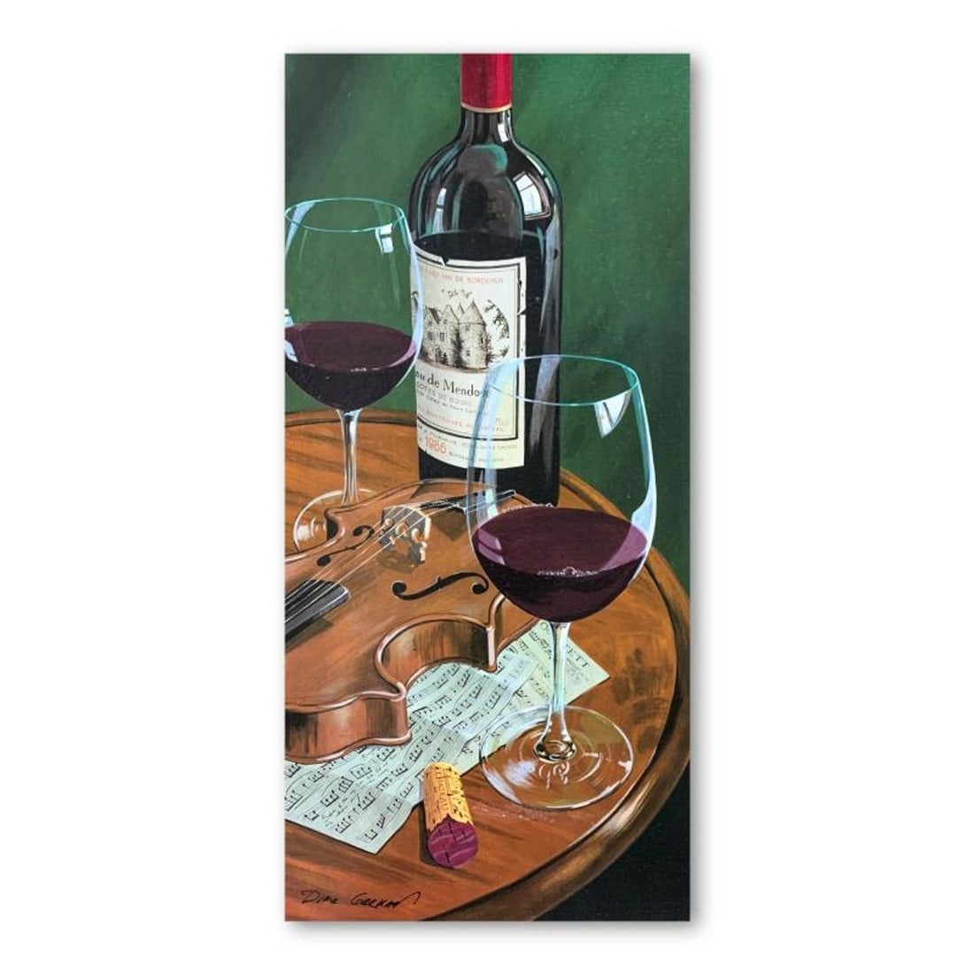 Dima Gorban, "Notes" Hand Signed Limited Edition Serigraph on Paper with Letter of Authenticity.: Notes is a limited edition serigraph on paper by Dima Gorban. It is numbered and hand signed and includes a letter of authenticity. Measures approximately 18" x 8" (image). Reference#: 90632.