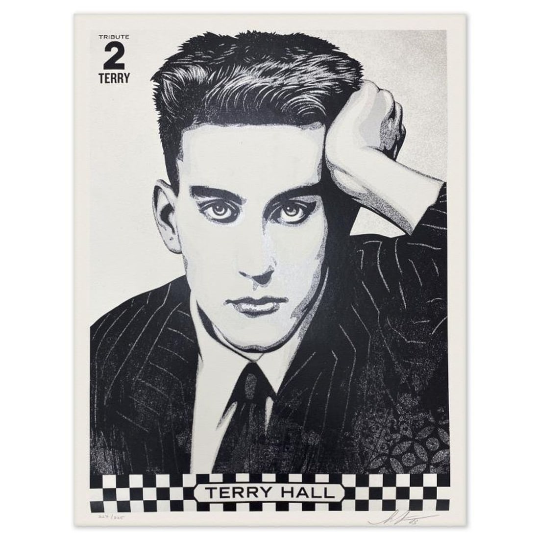 Shepard Fairey, "Terry Hall Tribute" Limited Edition Screen Print, Numbered 267/325 and Hand Signed (1 of 2)