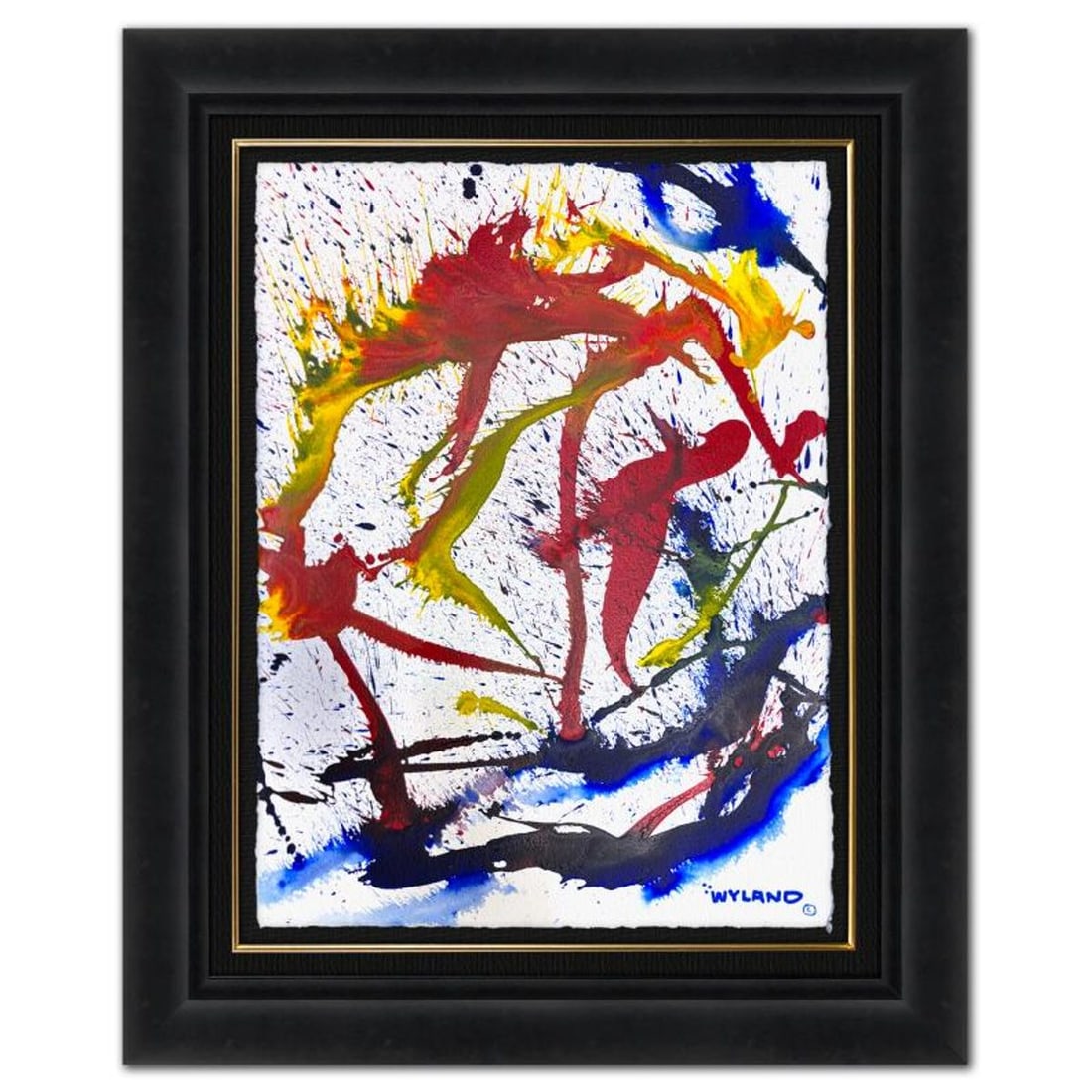 Wyland, "Untitled Abstract" Framed Original Painting on Paper, Hand Signed with Letter of: This is an original watercolor painting on paper by Wyland, hand signed by the artist. This piece comes custom framed. Includes Letter of Authenticity. Measures approximately 38.5" x 31" x (framed), 3