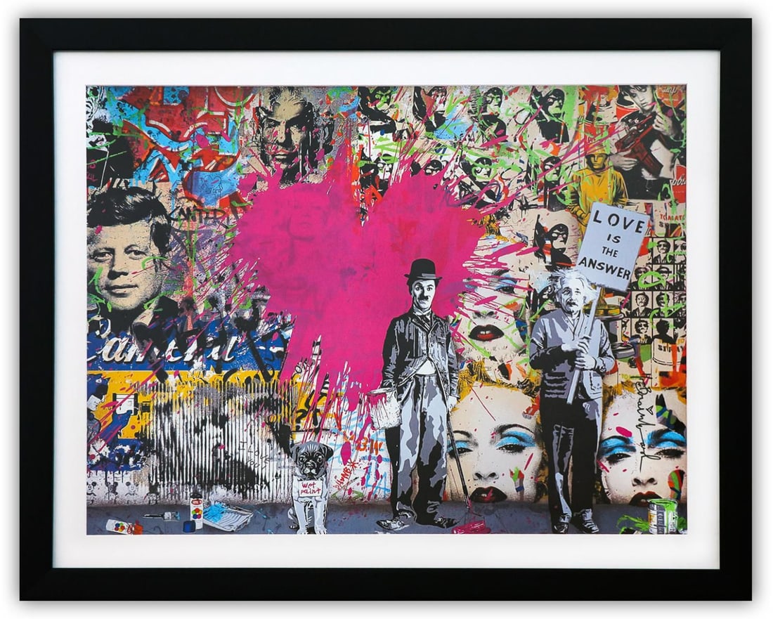 Mr. Brainwash- Offset Lithograph: Artist: Mr. Brainwash. Medium: Offset Lithograph. Size: 23" x 30". Measures approx. 29" x 37" (framed). Signature: Signed in plate. Certificate of Authenticity: Is included. Additional: Custom framed.