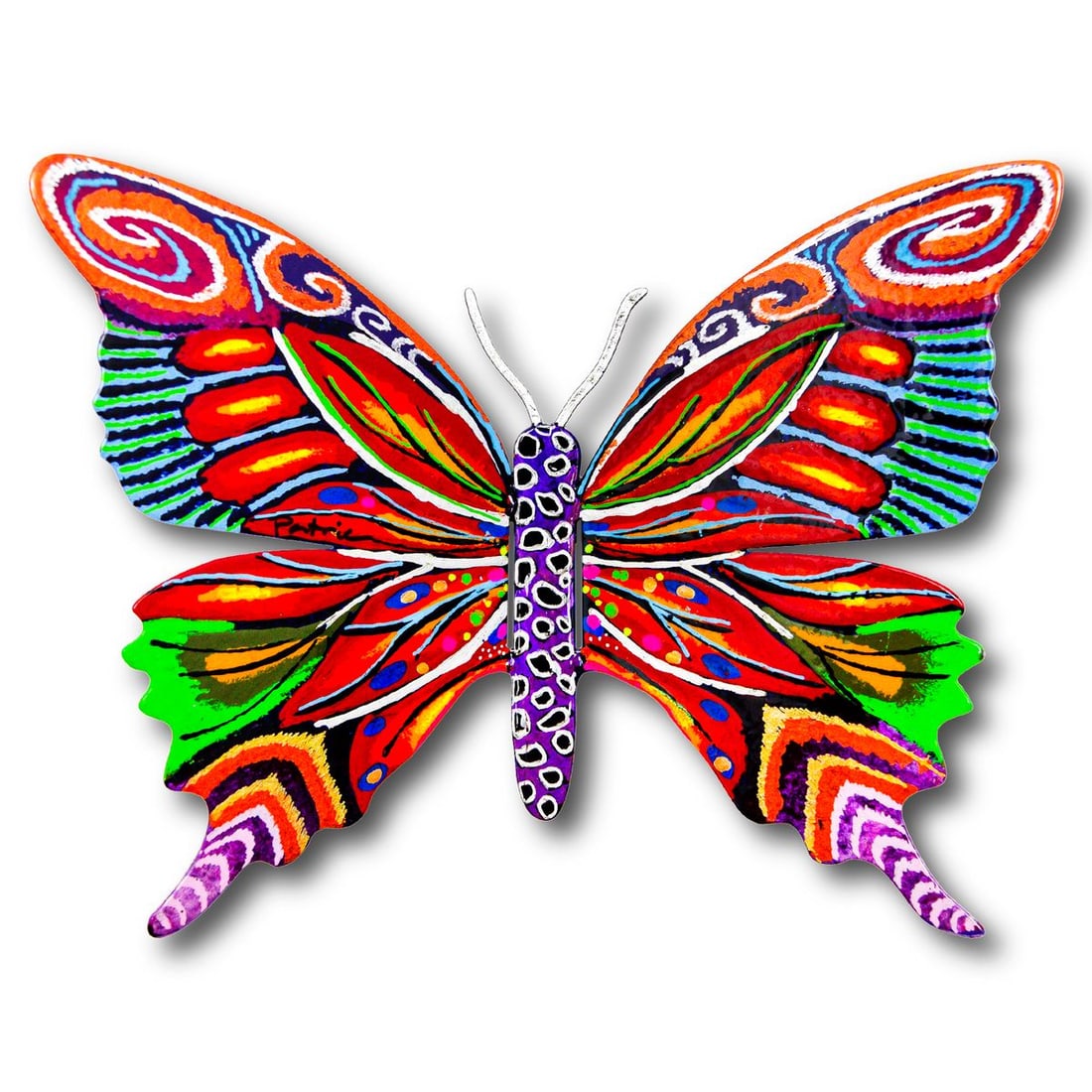 Patricia Govezensky- Original Painting on Cutout Steel "Butterfly": Artist: Patricia Govezensky. Medium: Original Painting on Cutout Steel. Title: Butterfly. Size: 6" x 8". Signature: Hand Signed by the Artist. Certificate of Authenticity: From the publisher. Referenc