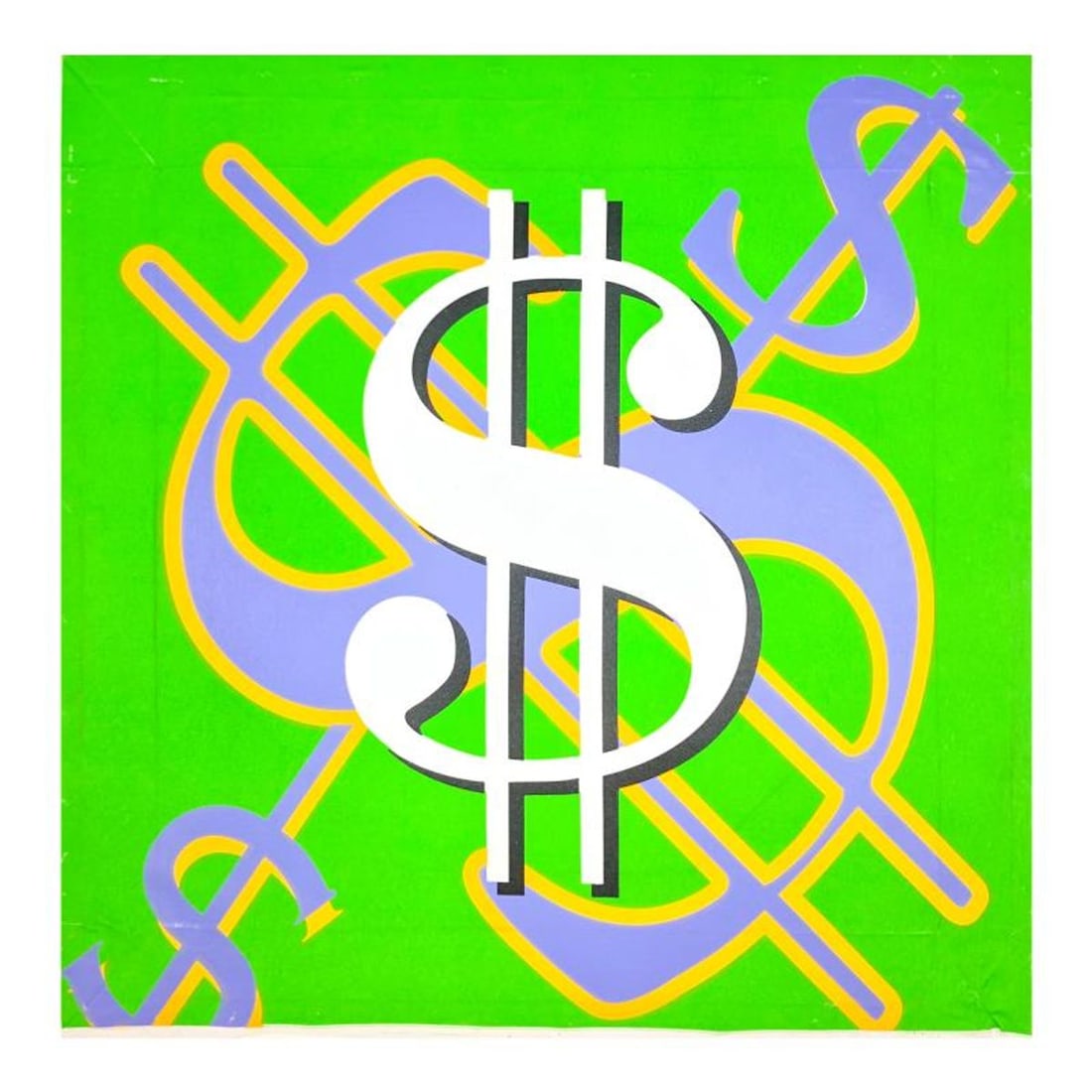 Steve Kaufman (1960-2010), "Dollar Sign (Green Classic)" Hand Signed and Numbered Limited Edition (1 of 2)