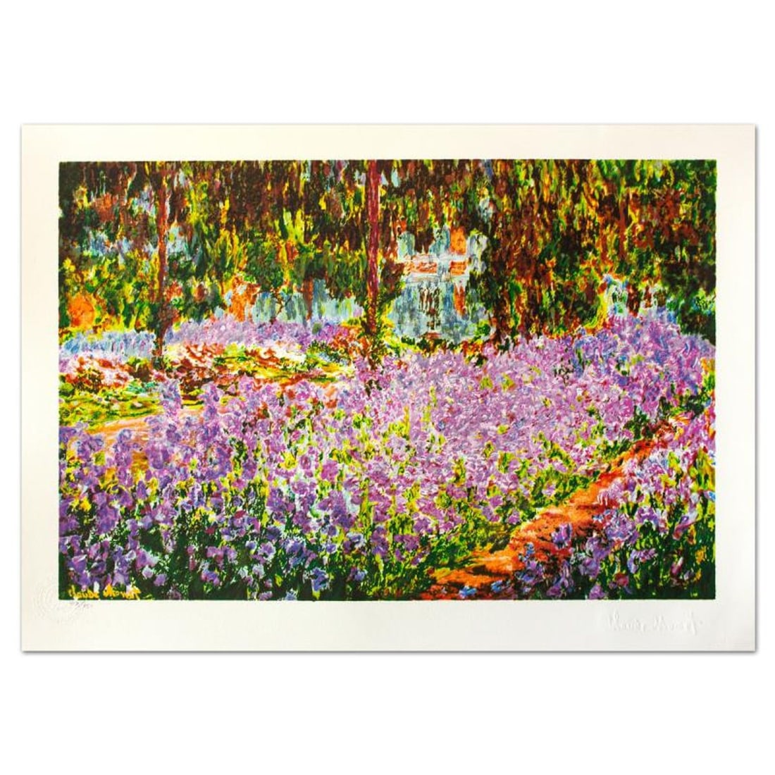Claude Monet (1840-1926), "Le Jardin De Monet (1840-1926)" Limited Edition Lithograph with Letter of: Le Jardin De Monet is a limited edition lithograph on paper by Claude Monet. Printed by Atelier Tete a Tete in Paris and authorized by the Monet Estate and ADAGP Paris , the piece is plate signed and 