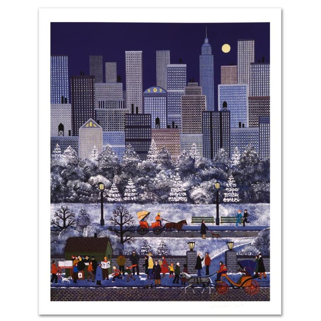 Jane Wooster Scott, "New York, New York" Hand Signed Limited Edition Lithograph with Letter of: New York, New York is a limited edition lithograph on paper by Jane Wooster Scott. The piece is hand signed and numbered and comes with a letter of authenticity. Measures approx. 18.5" x 24.5" (with b