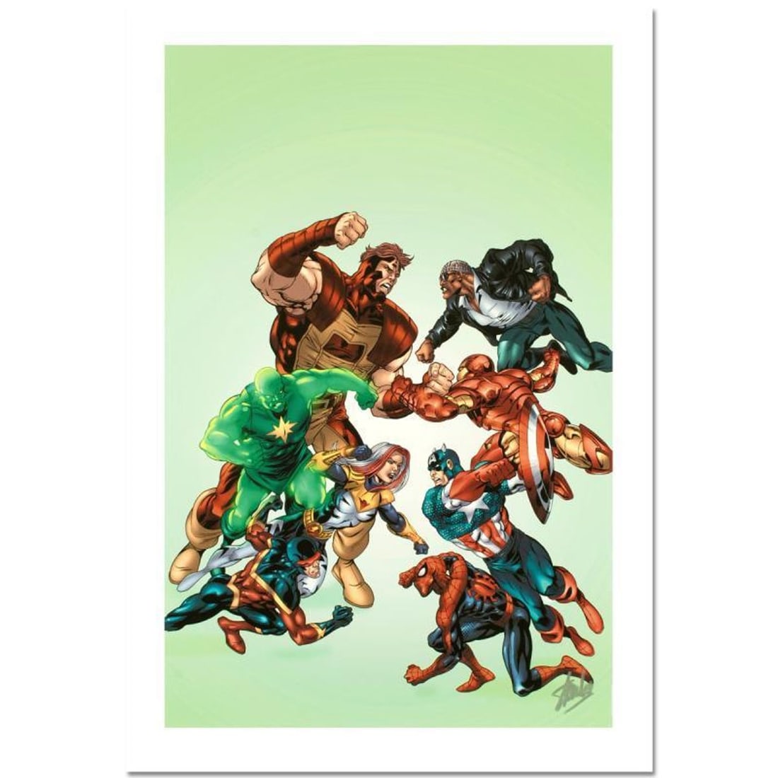 Stan Lee Signed, Marvel Comics Limited Edition Canvas 5/10 "New Thunderbolts #3" with Certificate of: New Thunderbolts #3 is a limited edition giclee on canvas with art by Tom Grummett". Officially licensed by Marvel, this piece is numbered 5/10 and hand signed by creative legend Stan Lee (1922-2018).