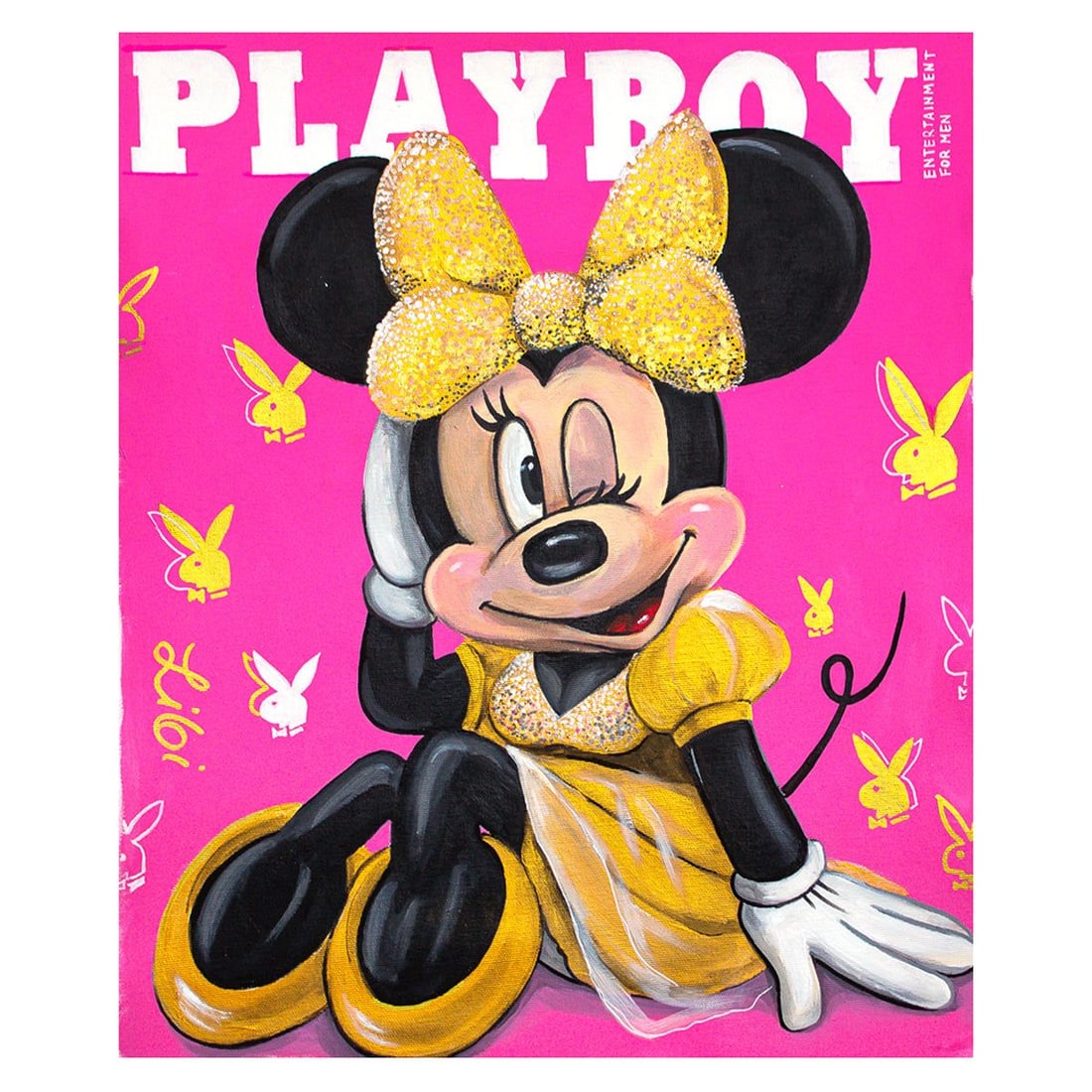 Libi- Original Acrylic on Canvas "Cover Girl": Artist: Libi. Medium: Original Acrylic on Canvas. Title: Cover Girl. Size: 20" x 16". Signature: Hand signed by the artist. Certificate of Authenticity: Is included. Reference#: 44554.