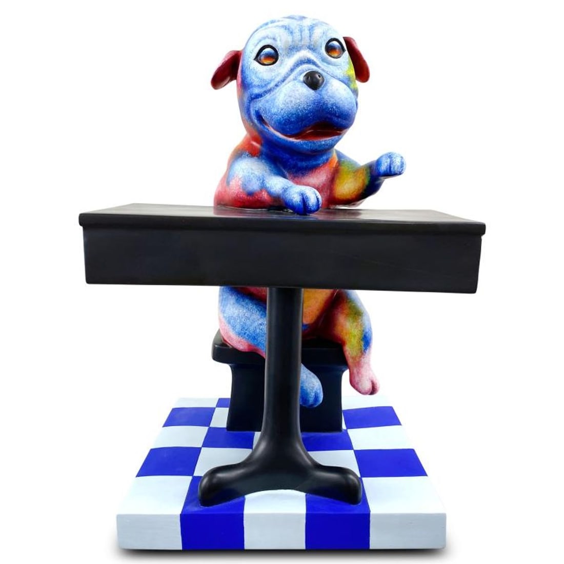 Wang, "Back to School Blues" Hand Painted Limited Edition Resin Sculpture, Numbered 13/99, Hand: Back to School Blues is a hand painted limited edition, dimensional art, resin sculpture by Wang. This piece is numbered 13/99 and hand signed in verso. Includes Letter of Authenticity. Measures appro