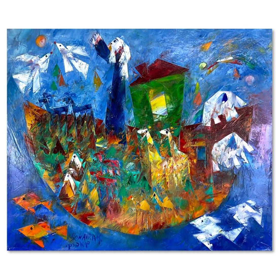 Ben Avram, Original Oil Painting on Gallery Wrapped Canvas, Hand Signed with Letter of Authenticity.: This is an original oil painting on canvas by Ben Avram, hand signed by the artist. This piece comes gallery wrapped. Includes Letter of Authenticity. Measures approx. 24" x 20" (image).