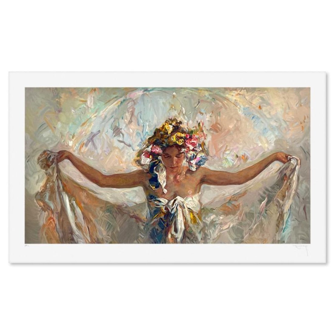 Royo, "Prima Luce" Limited Edition Printer's Proof Serigraph (25" x 45"), Numbered 1/10 and Hand: Prima Luce is a limited edition printer's proof serigraph on paper by Royo, numbered 1/10 and hand signed by the artist. Includes Letter of Authenticity. Measures approx. 30" x 50" (border), 25" x 45"