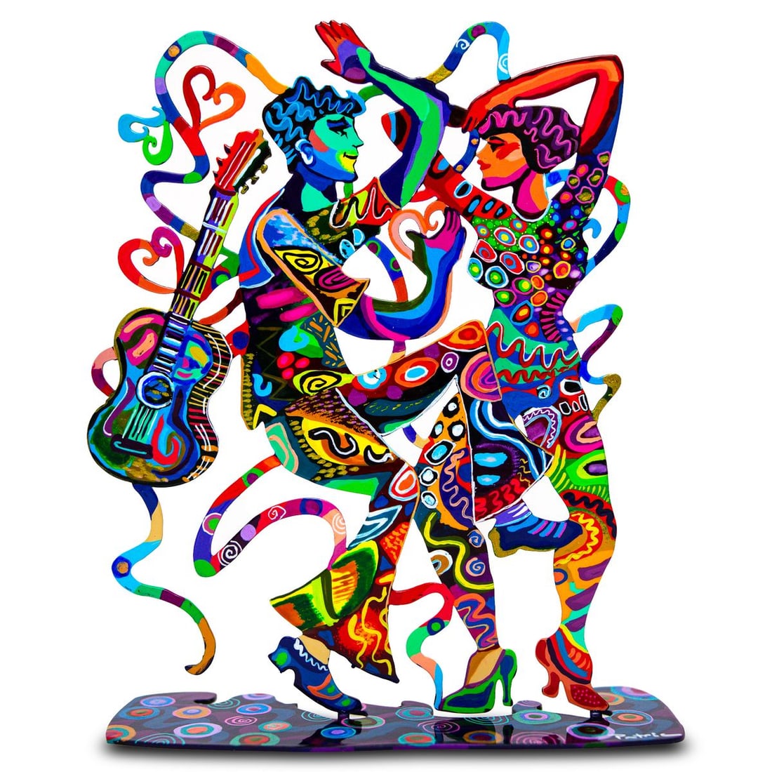 Patricia Govezensky- Original Free Standing Sculpture "Rhythm in Color": Artist: Patricia Govezensky. Medium: Original Free Standing Sculpture. Title: Rhythm in Color. Size: 12" x 10". Signature: Hand Signed by the artist. Certificate of Authenticity: Is included. Addition