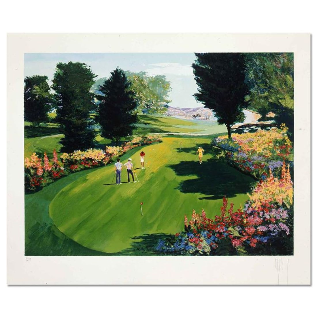 Mark King (1931-2014), "Putting Green Rancho Bernardo" Hand Signed Limited Edition Serigraph with: Putting Green Rancho Bernardo is a limited edition serigraph on paper by Mark King (1931-2014). Hand signed and numbered, this piece comes with a letter of authenticity and measures approximately 15" 