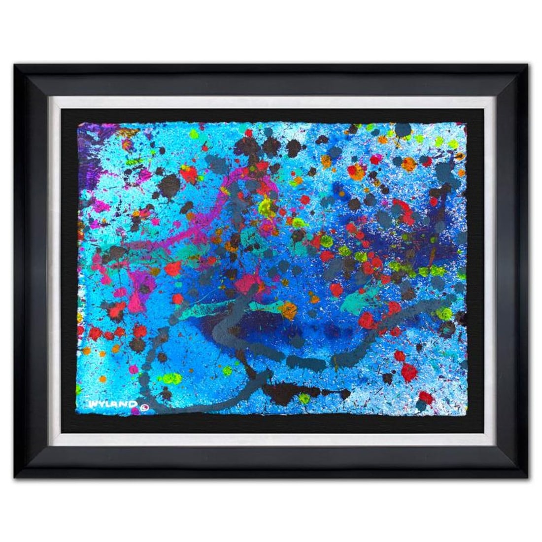 Wyland, "Untitled Abstract" Framed Original Painting on Paper, Hand Signed with Letter of: This is an original watercolor painting on paper by Wyland, hand signed by the artist. This piece comes custom framed. Includes Letter of Authenticity. Measures approximately 31" x 38.5" x (framed), 2