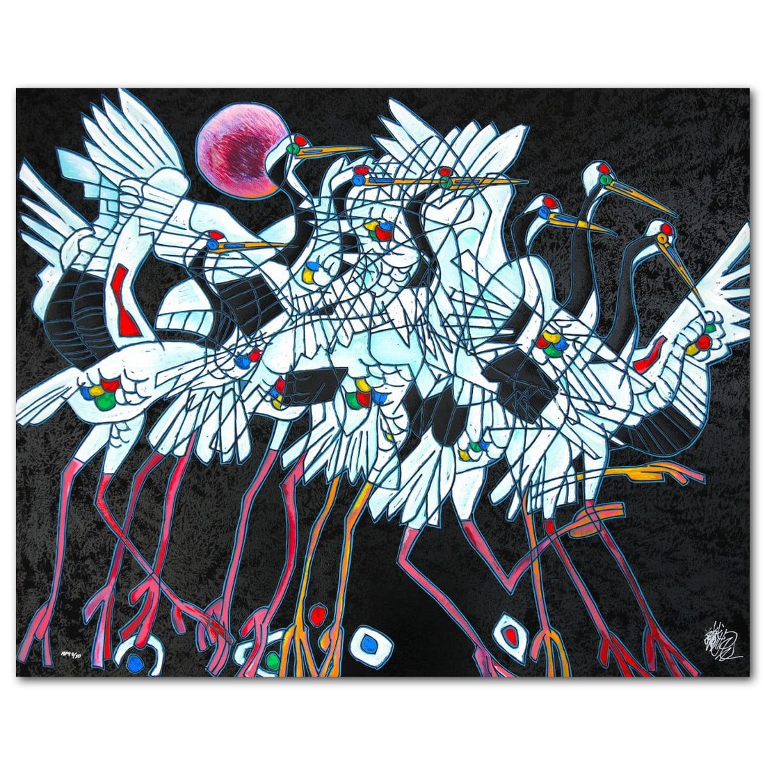 Jian Tie Feng- Silkscreen "Rhythm": Artist: Jian Tie Feng. Medium: Silkscreen. Title: Rhythm. Size: 33" x 39". Signature: Hand Signed and Numbered. Reference#: 80528.