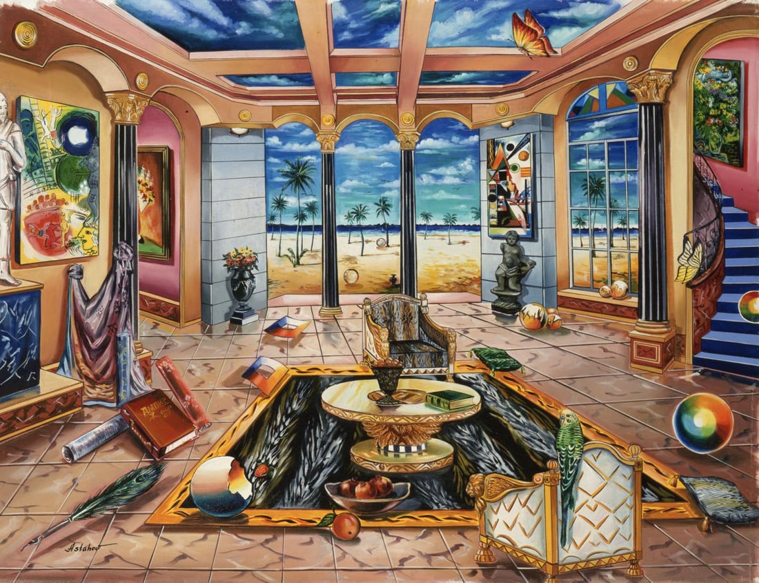 Alexander Astahov- Original Giclee on Canvas "Beach House": Artist: Alexander Astahov. Medium: Original Giclee on Canvas. Title: Beach House. Size: 16" x 20". Signature: Hand Signed by the Artist. Certificate of Authenticity: From the publisher. Reference#: 20