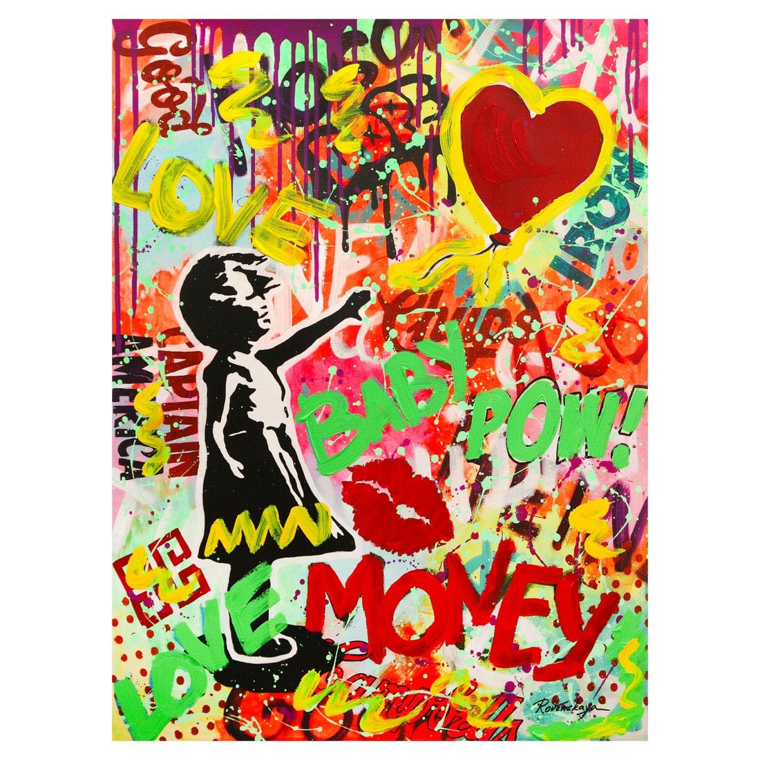Nastya Rovenskaya- Mixed Media on Canvas "The Balloon" (1 of 2)