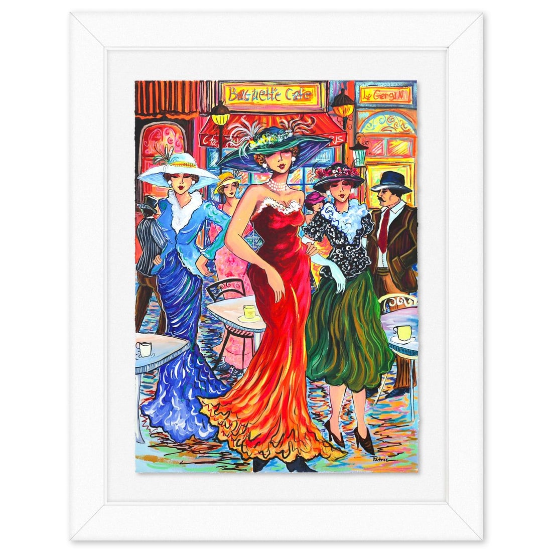 Patricia Govezensky- Original Watercolor on Paper "Evening Waltz": Artist: Patricia Govezensky. Medium: Original Watercolor on Paper. Title: Evening Waltz. Size: 30" x 22". Measures approx. 40" x 32" (framed). Signature: Hand signed. Certificate of Authenticity: is