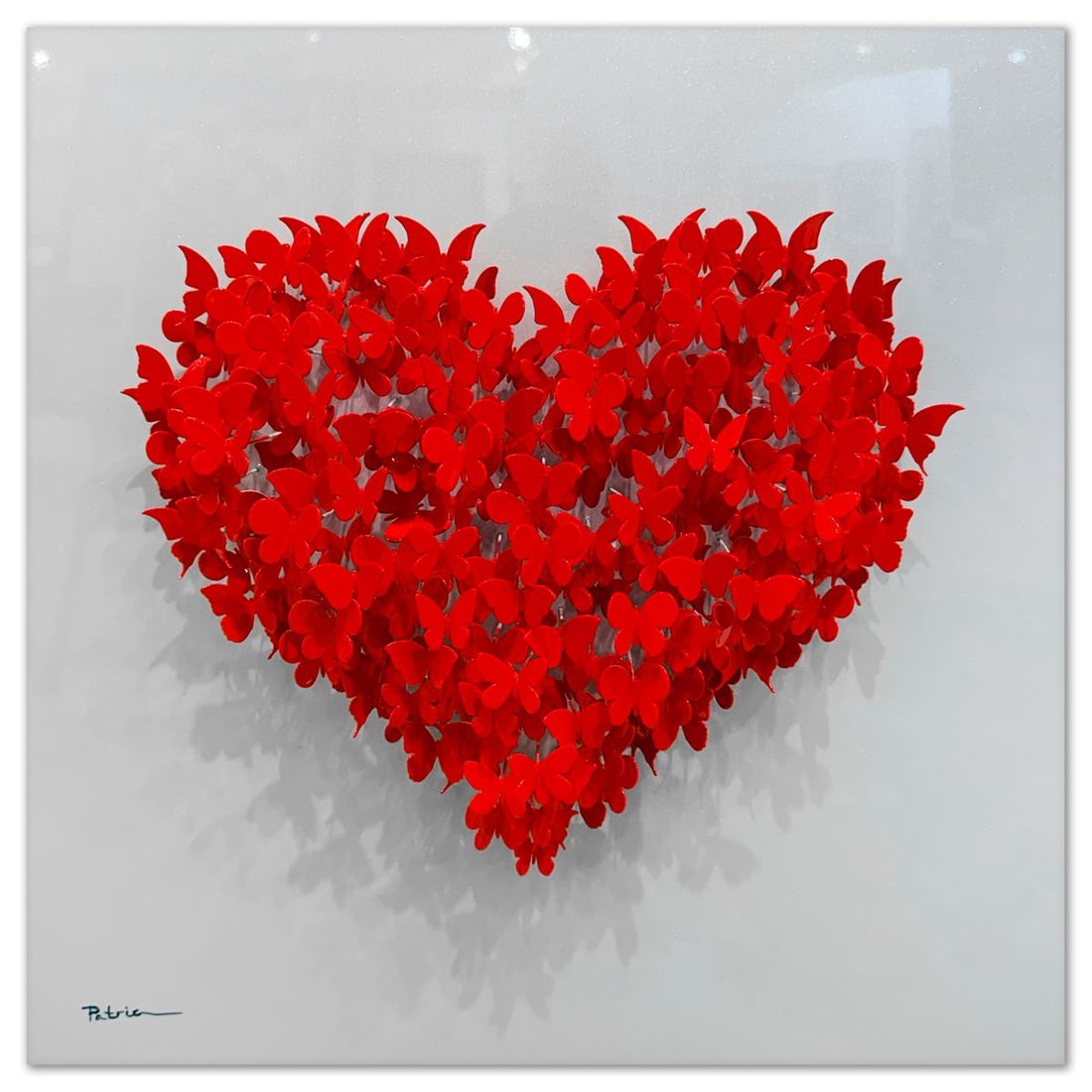 Patricia Govezensky- Original 3D Metal Art on Wood "Heart": Artist: Patricia Govezensky. Medium: Original 3D Metal Art on Wood. Title: Heart. Size: 20" x 20". Signature: Hand Signed. Certificate of Authenticity: Is included. Reference#: 63525.