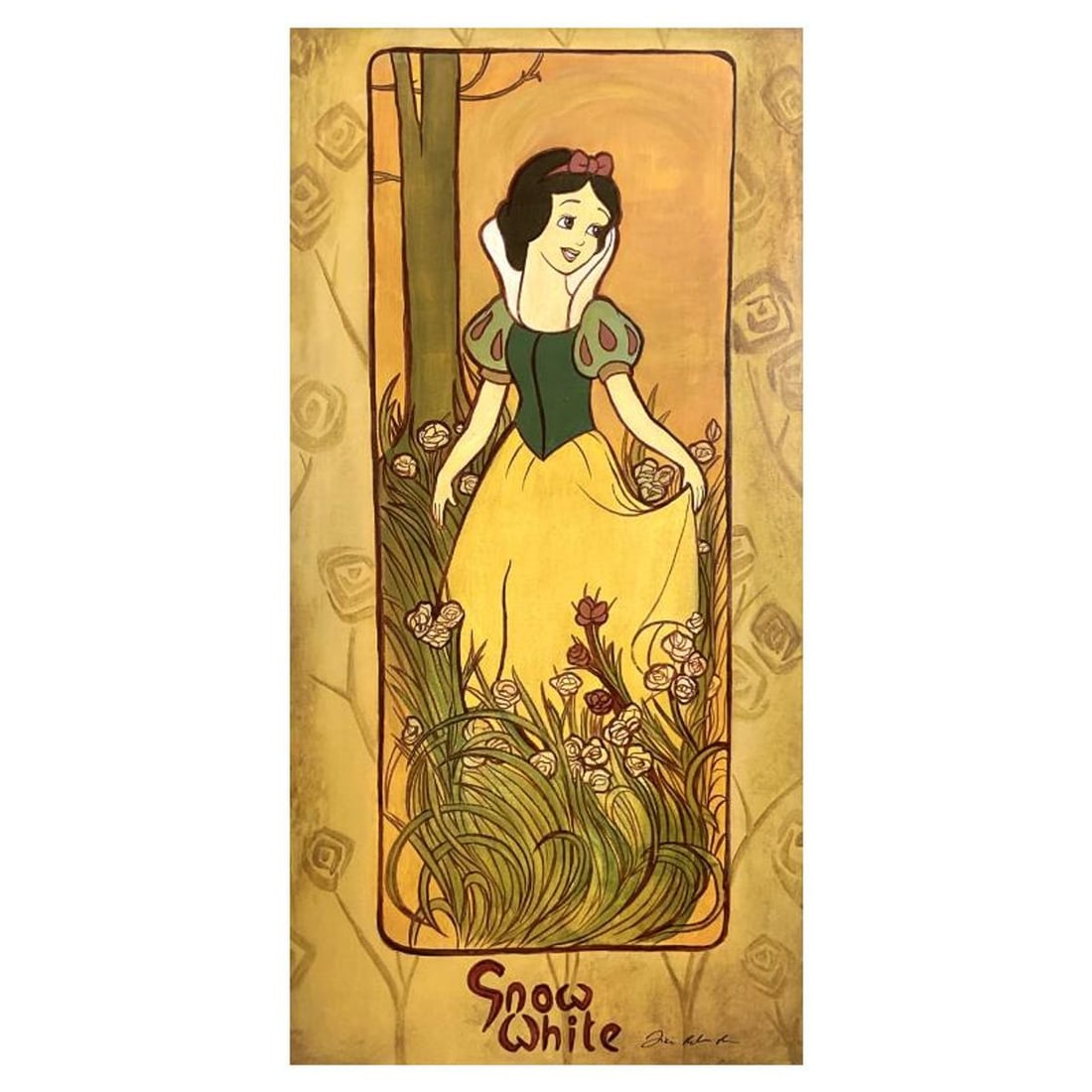 Tricia Buchanan-Benson, "Snow White" Limited Edition on Canvas from Disney Fine Art, Numbered and: Snow White is a limited edition giclee on canvas by Tricia Buchanan-Benson, numbered and hand signed by the artist. This piece is licensed by Disney Fine Art. Includes Letter of Authenticity. Measures