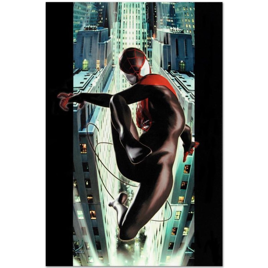 Marvel Comics "Ultimate Spider-Man #2" Numbered Limited Edition Giclee on Canvas by Kaare Andrews: A piece of comic book history, this limited edition, from original art by Kaare Andrews, depicts Spider-Man swinging into action. Kaare Andrews is a Canadian comic book writer and artist and filmmaker