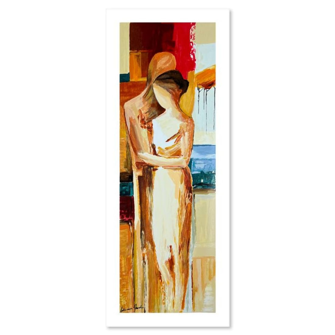 Adriana Naveh, Hand Signed, Numbered Limited Edition Serigraph with Letter of Authenticity.: This is a limited edition on paper by Adriana Naveh. The piece comes hand signed by the artist, numbered, and with a letter of authenticity. Measures approximately 37.5" x 12.5". Reference#: 92352.