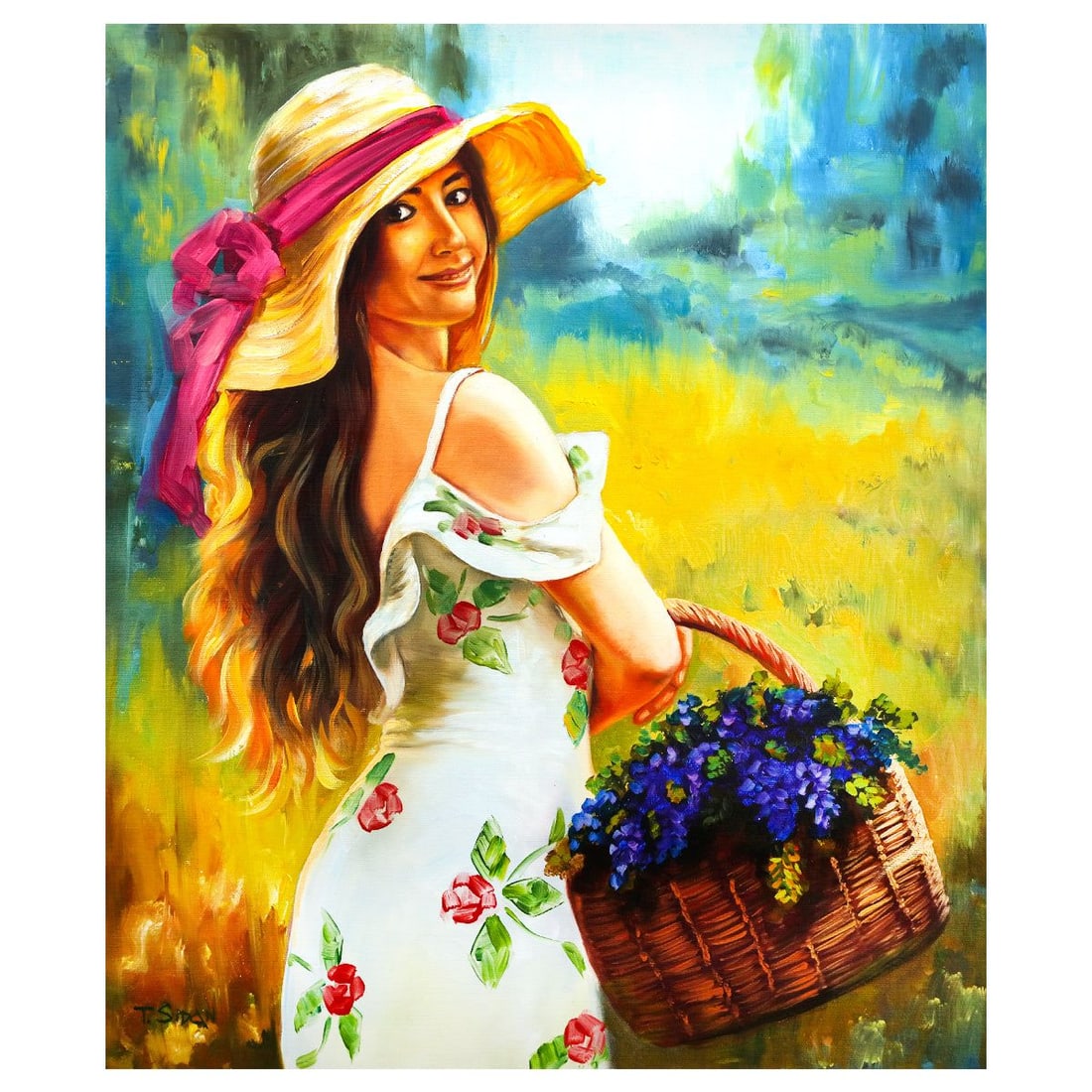 Taras Sidan- Original Oil on Canvas "Elsa": Artist: Taras Sidan. Medium: Original Oil on Canvas. Title: Elsa. Size: 24" x 30". Signature: Hand signed. Certificate of Authenticity: Is included. Reference#: 49073.
