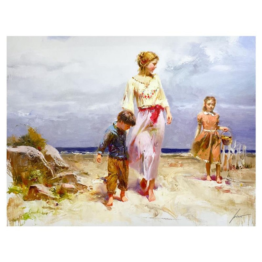 Pino (1939-2010), "Treasured Moments" Limited Edition on Canvas, Numbered and Hand Signed with: Treasured Moments is a limited edition giclee on canvas by Pino (1939-2010), numbered and hand signed by the artist. Includes Certificate of Authenticity. Measures approx. 30" x 40" (image).