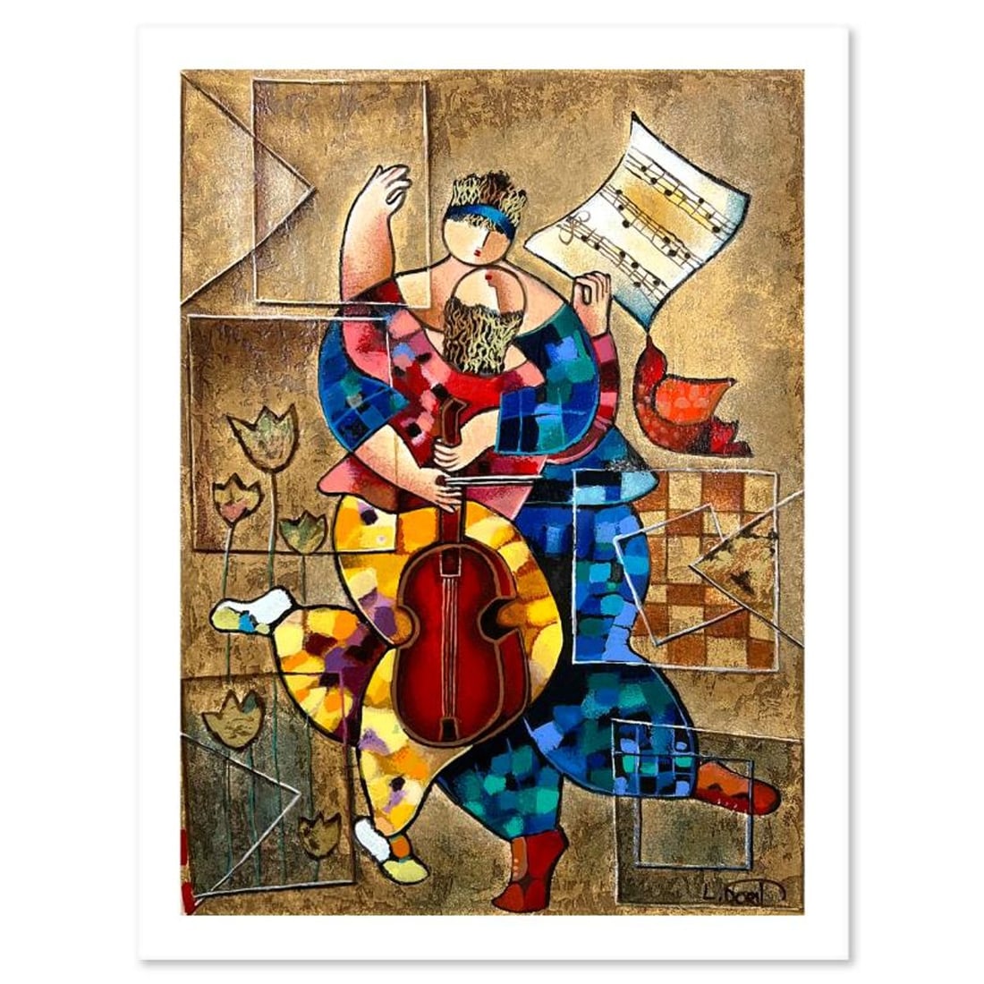 Dorit Levi, "Lovers" Limited Edition Serigraph, Hand Signed and Numbered with Letter of (1 of 2)