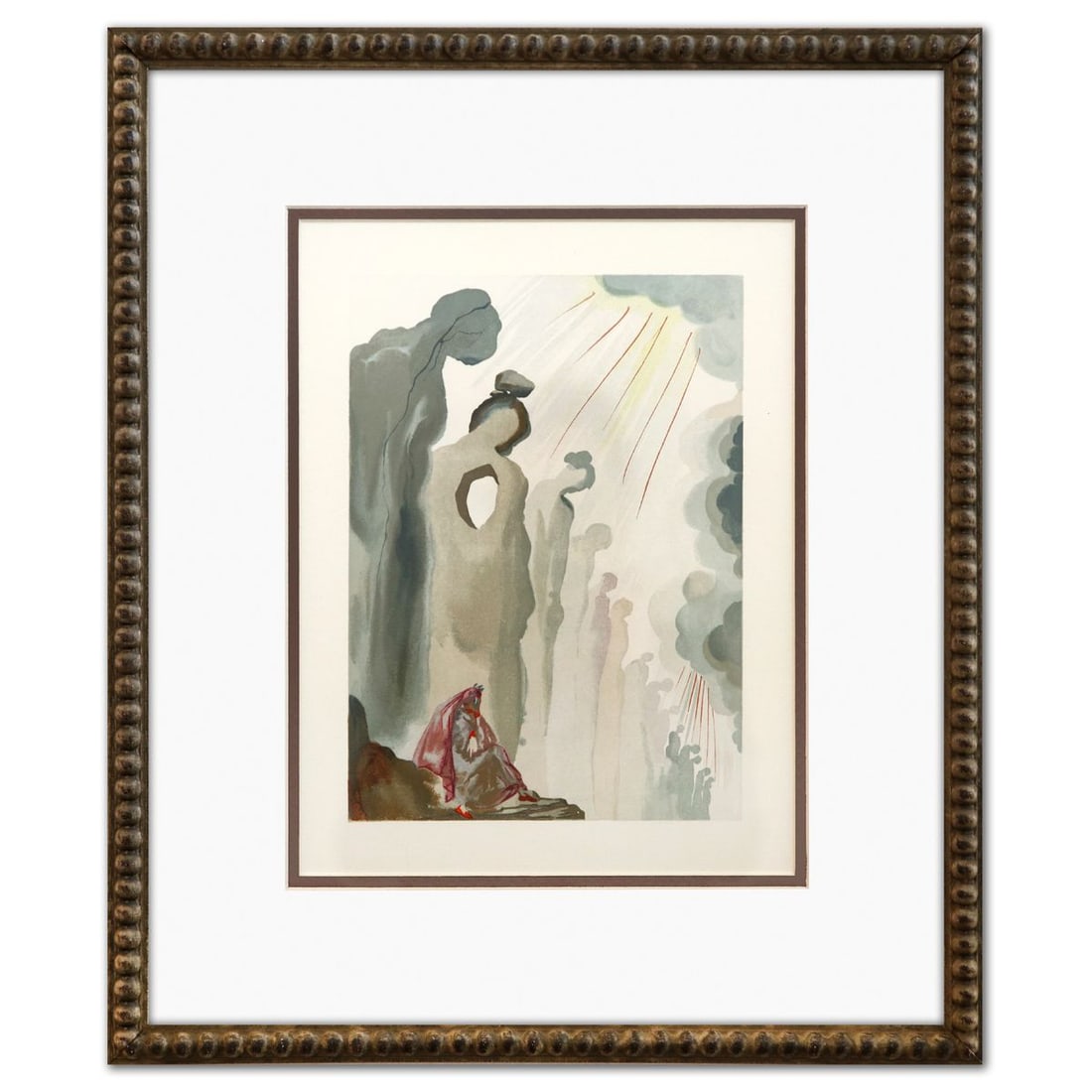 Salvador Dali- Original Color Woodcut on B.F.K. Rives Paper "Purgatory 13" (1 of 2)