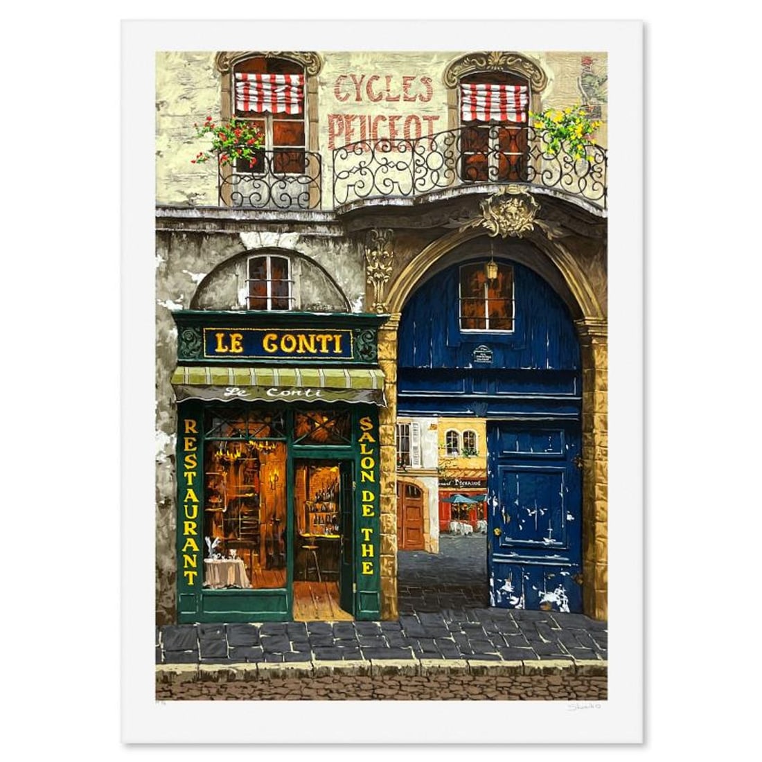 Viktor Shvaiko, "April in Paris (White)" Limited Edition Printer's Proof Serigraph (38" x 26"),: April in Paris (White) is a limited edition printer's proof serigraph on paper by Viktor Shvaiko, numbered 1/3 and hand signed by the artist. Includes Letter of Authenticity. Measures approx. 42.5" x 