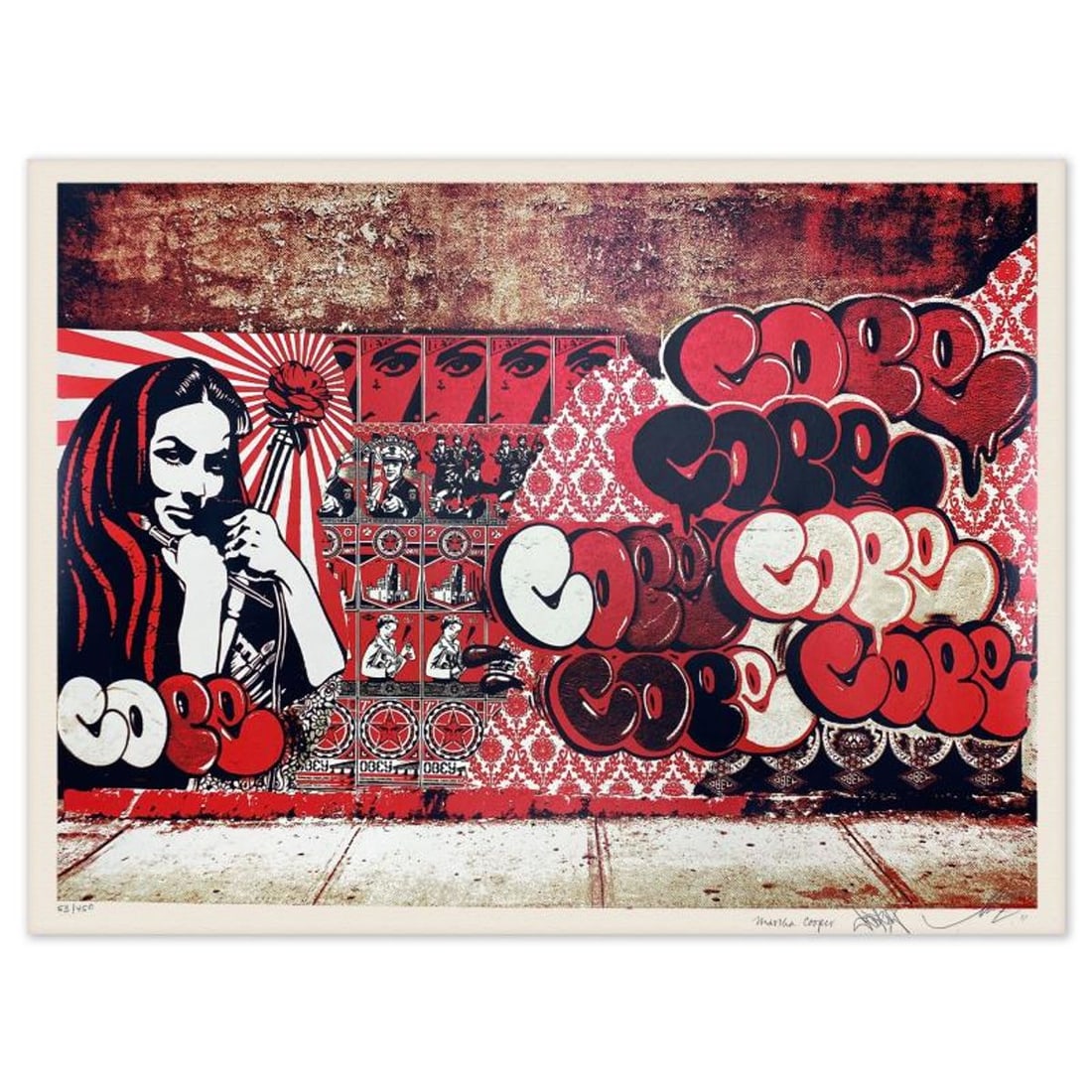 Shepard Fairey, "Obey X COPE2 X Cooper" Limited Edition Screen Print, Numbered 53/450 and Hand (1 of 2)