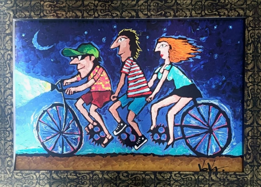 Vladimir Mingar (VOVA)- Original painting on canvas: Artist: Vladimir Mingar (VOVA). Medium: Original painting on canvas. Measures approx. 34" x 22" (framed). Signature: Hand Signed by artist. Reference#: 82597.
