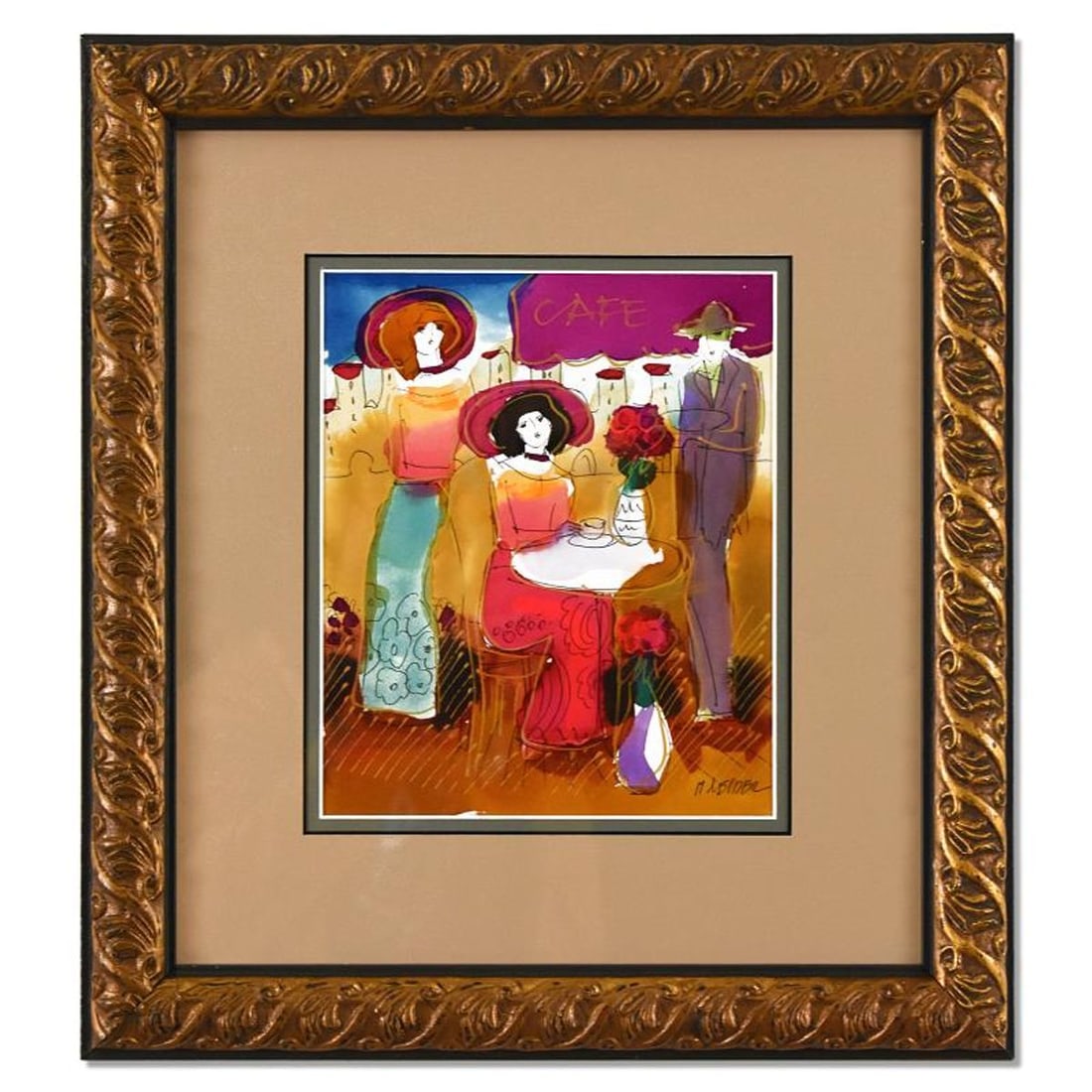 Moshe Leider, Framed Original Mixed Media Watercolor Painting, Hand Signed with Letter of: This is an original mixed media watercolor painting on paper by Moshe Leider, hand signed by the artist. This piece comes custom framed. Includes Letter of Authenticity. Measures approx. 15" x 16.5" (