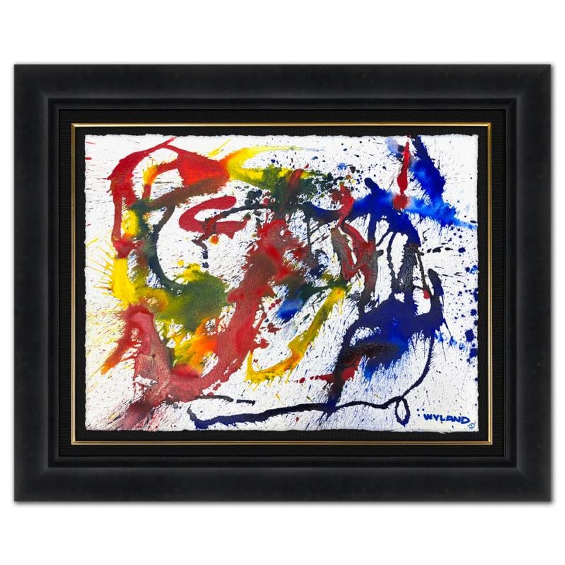 Wyland, "Untitled Abstract" Framed Original Painting on Paper, Hand Signed with Letter of: This is an original watercolor painting on paper by Wyland, hand signed by the artist. This piece comes custom framed. Includes Letter of Authenticity. Measures approximately 31" x 38.5" x (framed), 2