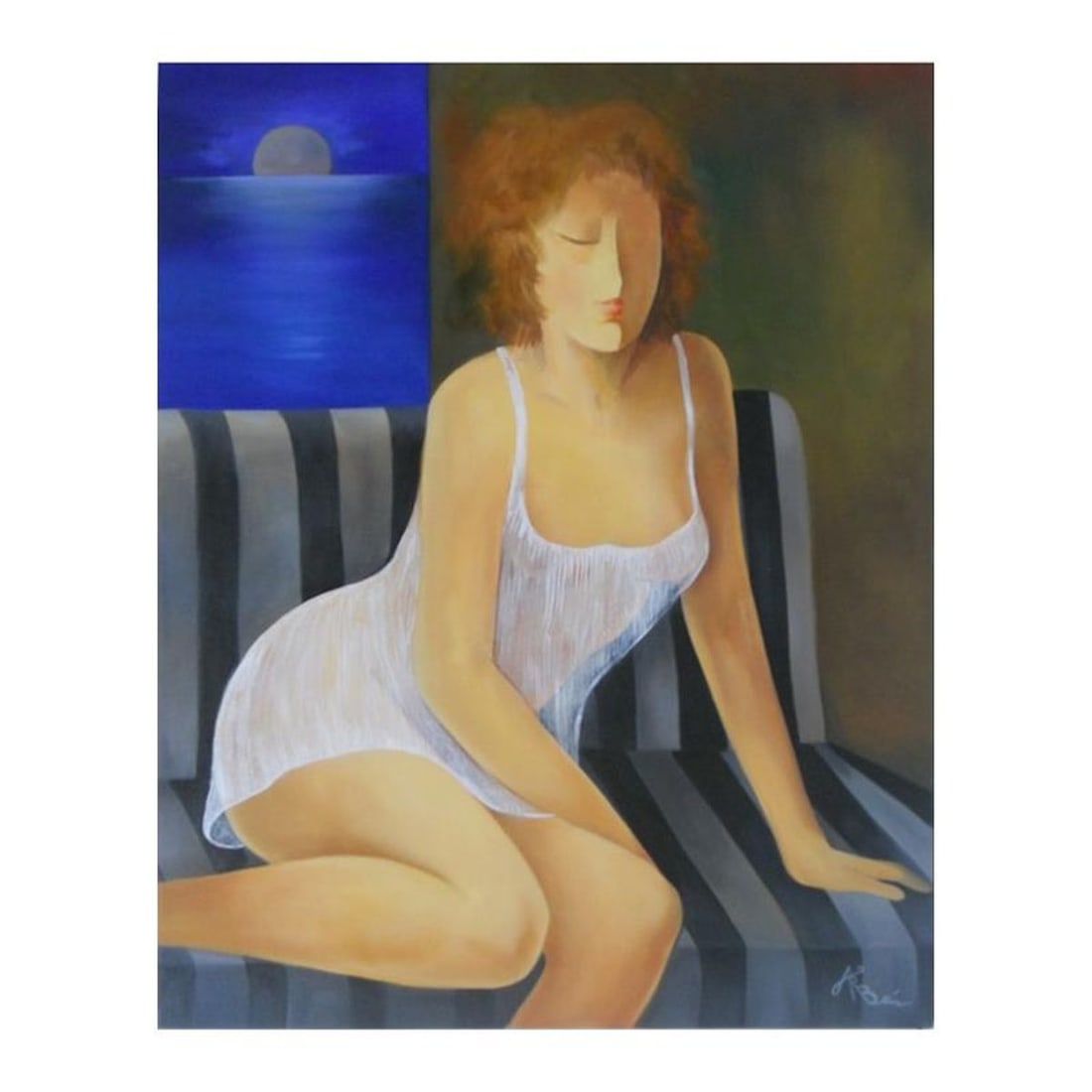 Arbe, "Beach House" Hand Signed Original Painting on Canvas with Letter of Authenticity.: Beach House is an original oil painting on canvas by Arbe. The piece is hand signed and comes with a letter of authenticity. Measures approximately 30" x 24".